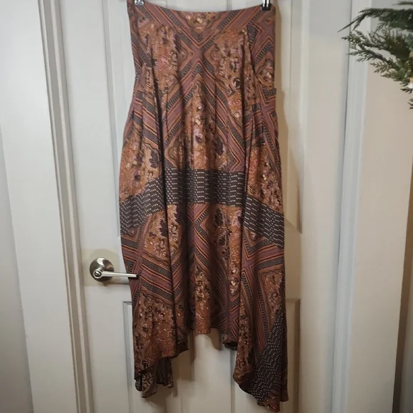 Free People Asymmetrical Skirt in Earthy Tones - Picture 3 of 6